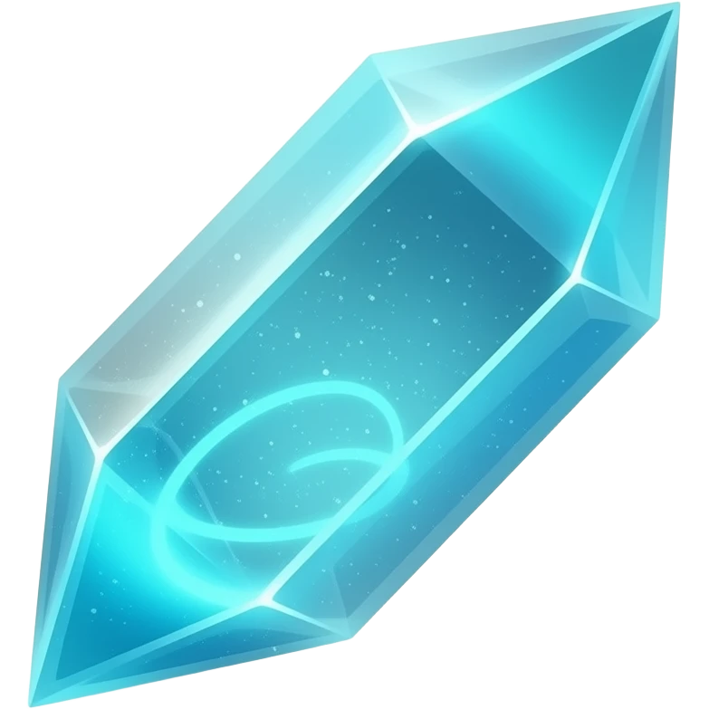 Glowing neon cyan blue Celestial crystal shard emoji