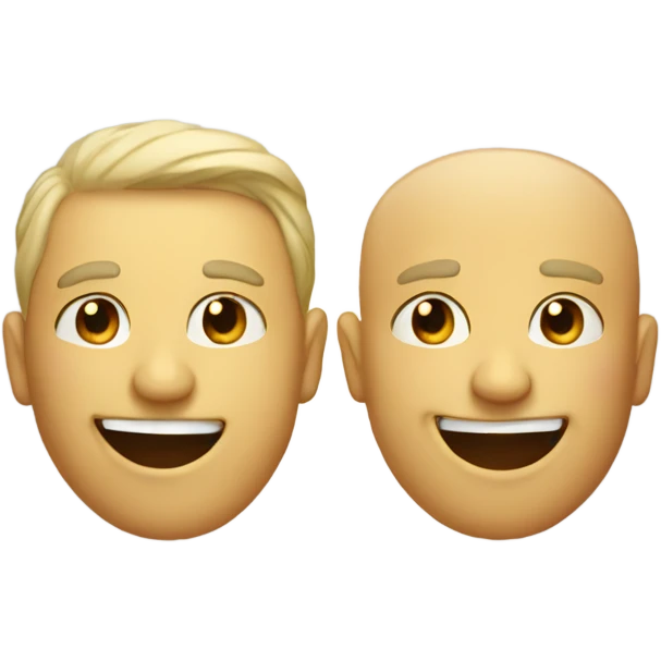 Two faces one happy one not emoji