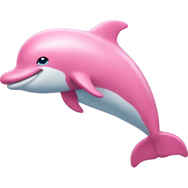 Pink dolphin waving emoji