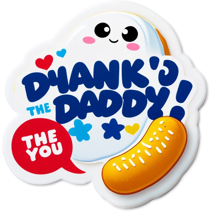 The caption saying thank you daddy the picture a Twinkie with white icing all over it emoji