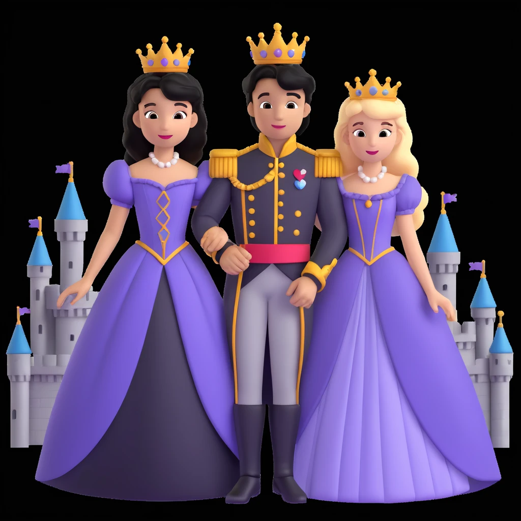 prince and princess disny dress close up photo in castle emoji