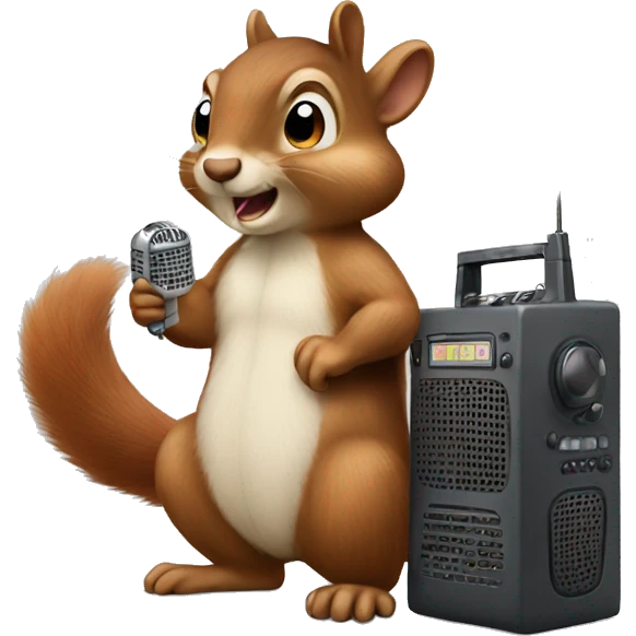 squirrel doing radio emoji