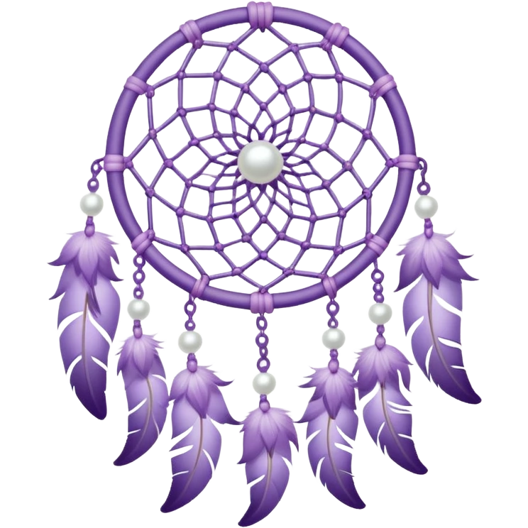 Pastel Violet lavender dreamcatcher, white bead pearls  emoji