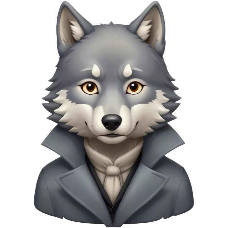 Wolf, philosophy, coat  emoji