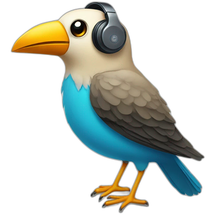 bird-with-earphone emoji