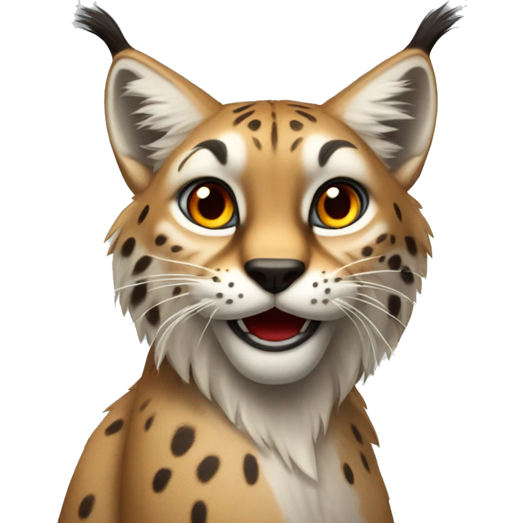Lynx that is overly surprised with a big red exclamation mark emoji