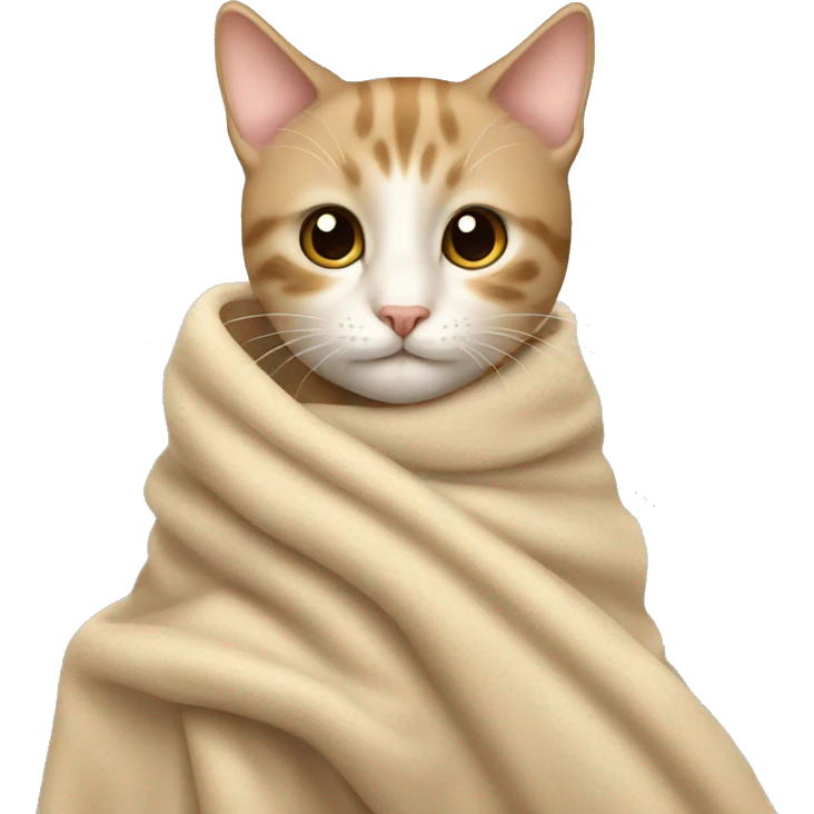 petting cat in beige blanket emoji