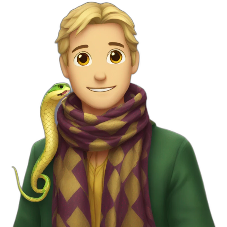snake wearing scarf hogwarts emoji