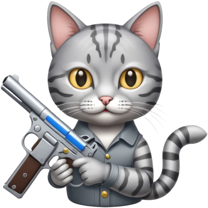 One cat have 2 guns emoji