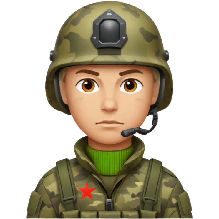 создай очень реалистичного и мощного современного российского солдата emoji