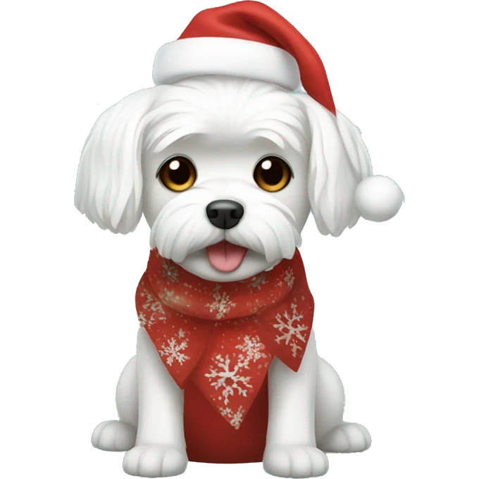 Maltese dog giving a Christmas vibe emoji
