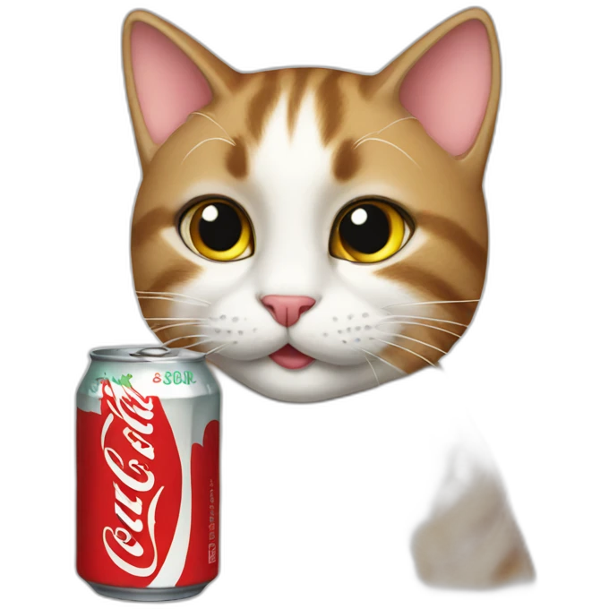 Cat drinking coke emoji