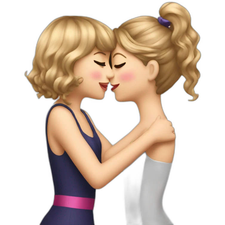 taylor swift and girl kissing, LGBTQ+ emoji