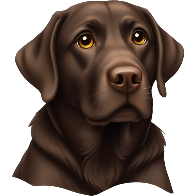 Chocolate Labrador sitting in snow emoji