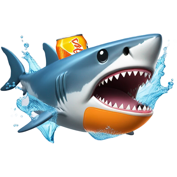 Shark drowning and drinking Fanta  emoji
