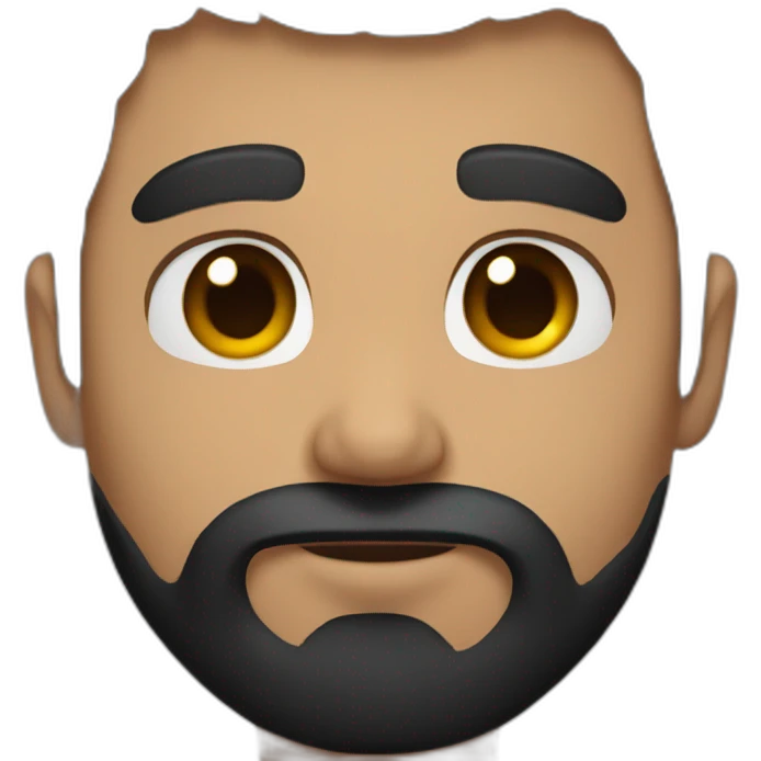 bearded man with black hair with a heart emoji