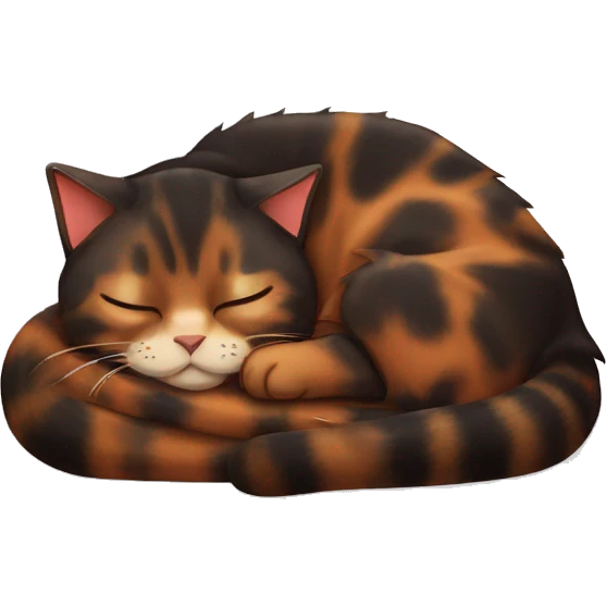 tortoiseshell cat sleeping emoji