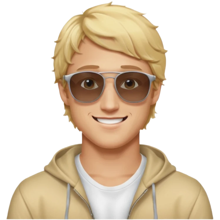 Logan Paul emoji, wearing sunglasses, confident smile, blonde hair emoji