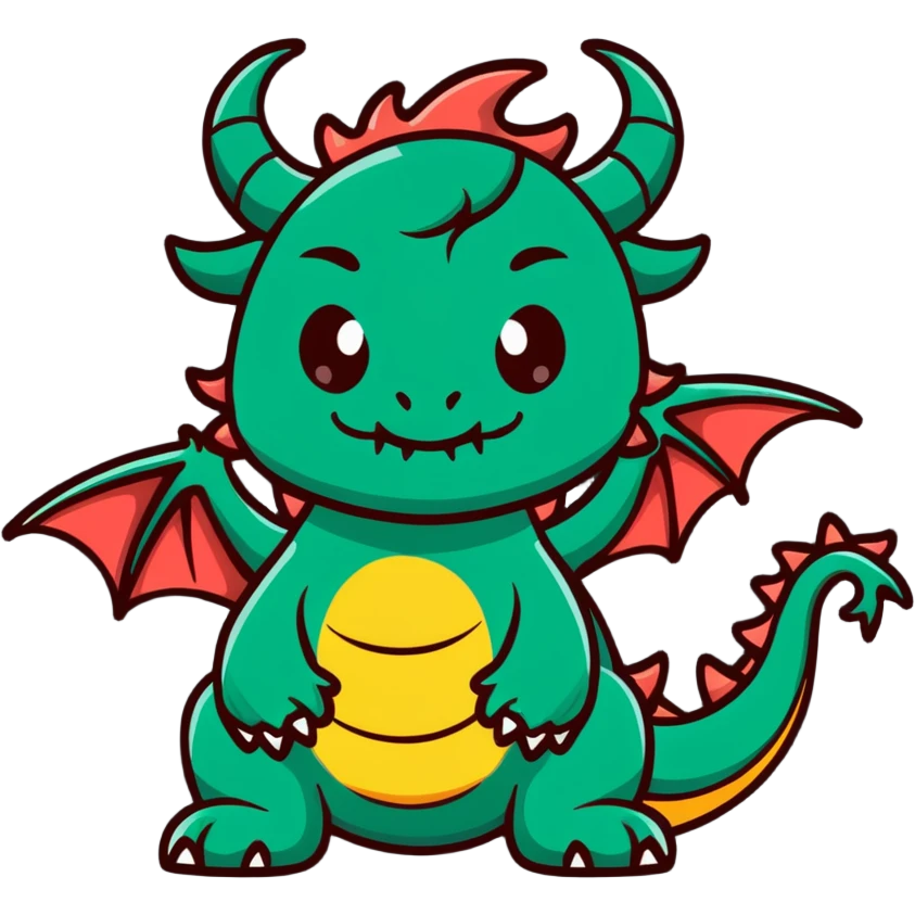 majestic dragon with horns and fierce expression emoji