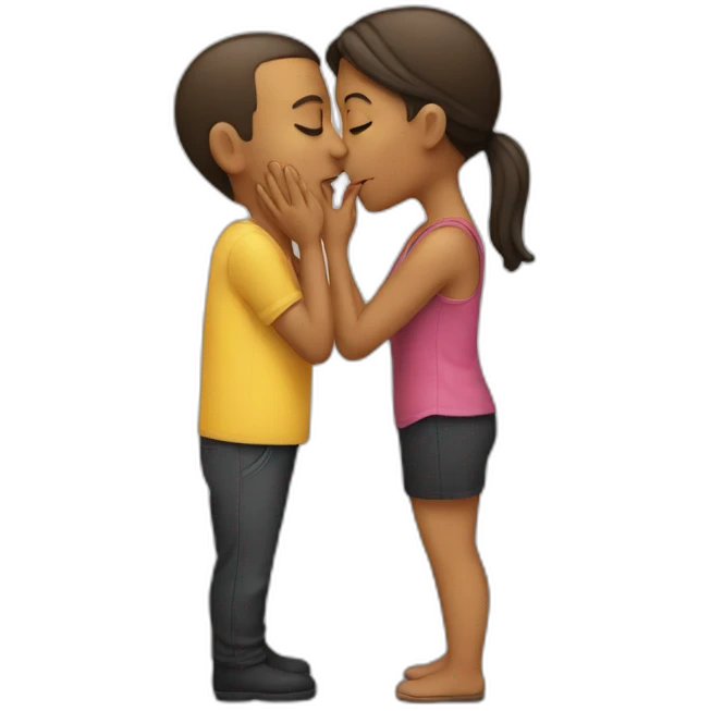 men kiss women emoji