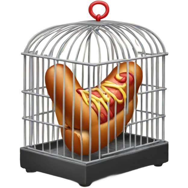 Hotdog in a cage emoji