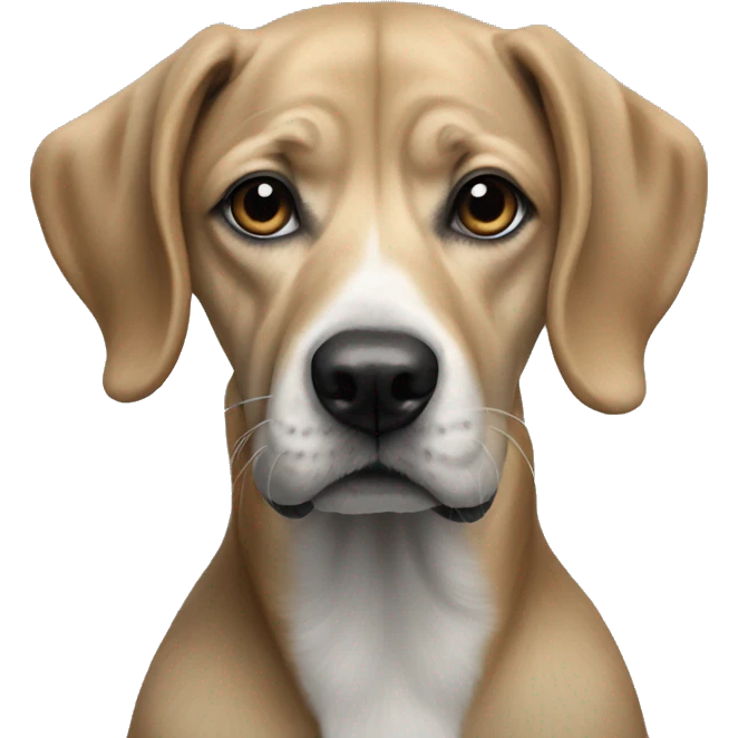 realistic dog portrait on grey emoji