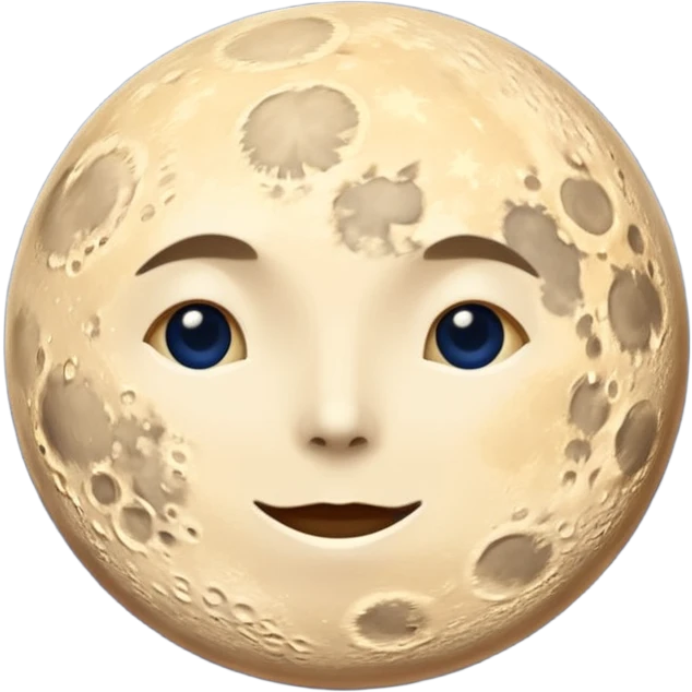 Beige moon on the sky background emoji