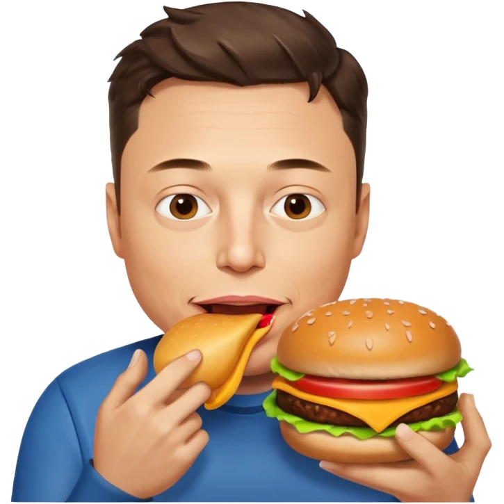 Elon Musk eat hamburger  emoji