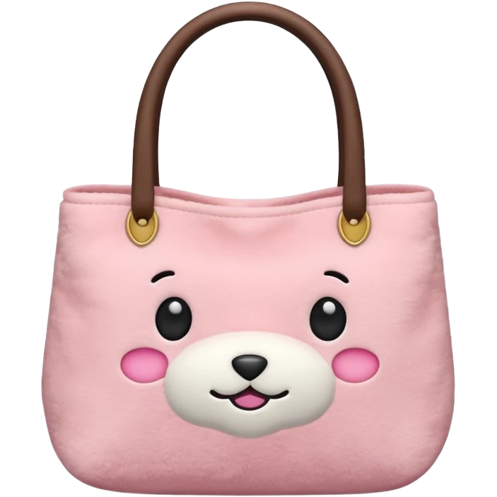 Aesthetic pink plush tote bag emoji