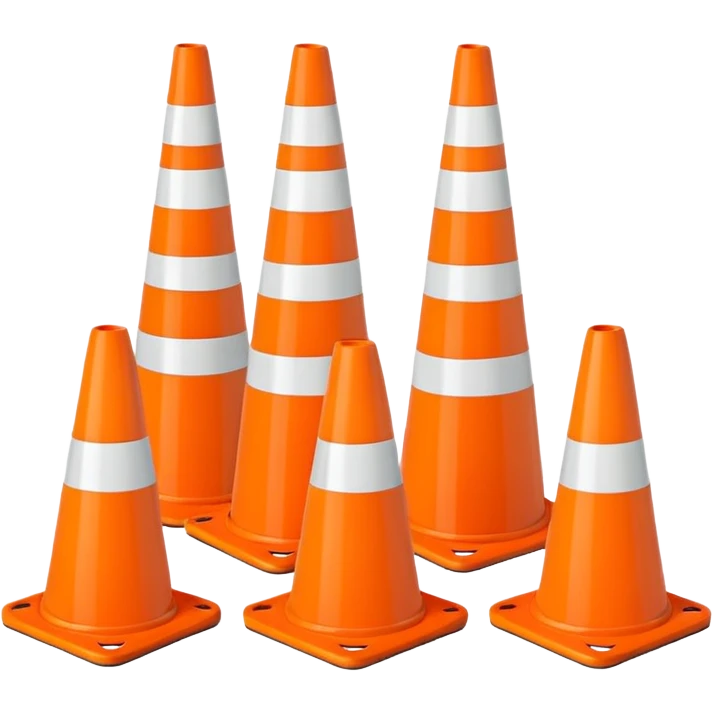 100 alive traffic cones emoji