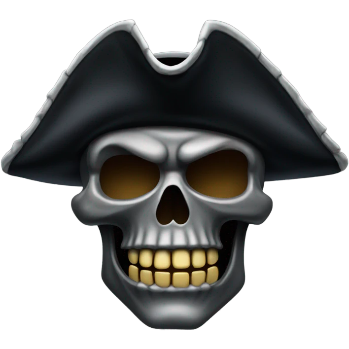 Dark mean pirate skull emoji