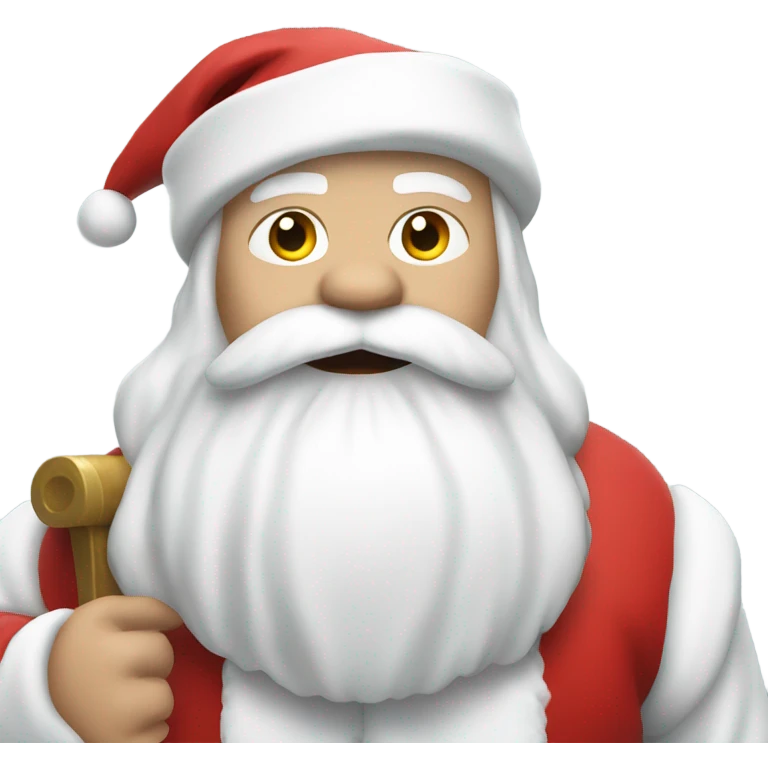 White santa with a weight in hand emoji