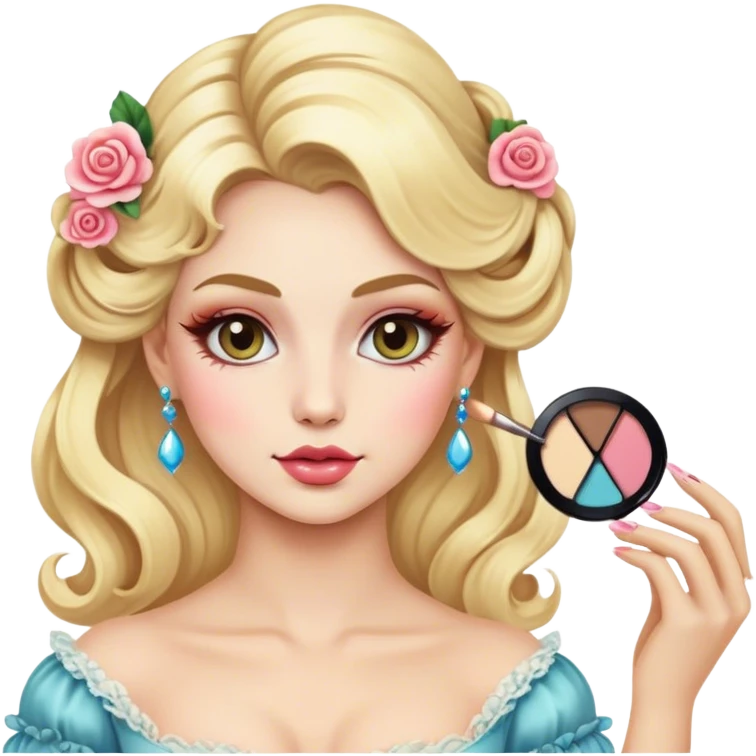 blonde makeup artist, rococo emoji