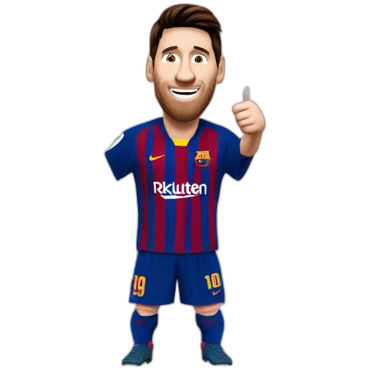 Lionel Messi happy with thumbs up emoji