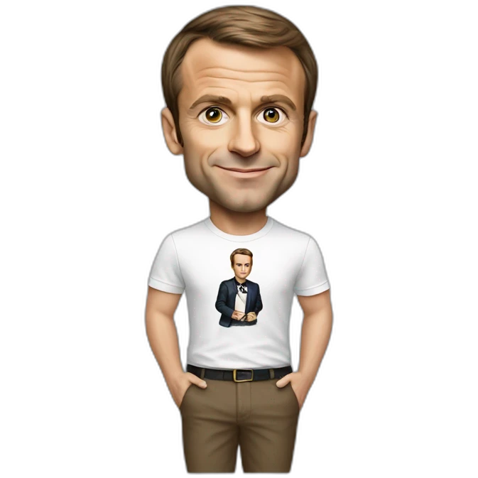 Emanuel macron in a louis Vuitton t-shirt  emoji