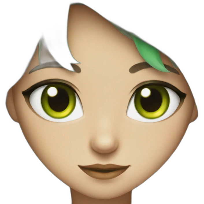 cat girl green eye emoji