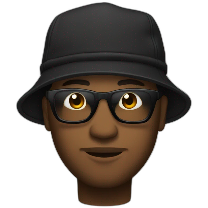 Rappeur noir avec des loks et un bob emoji