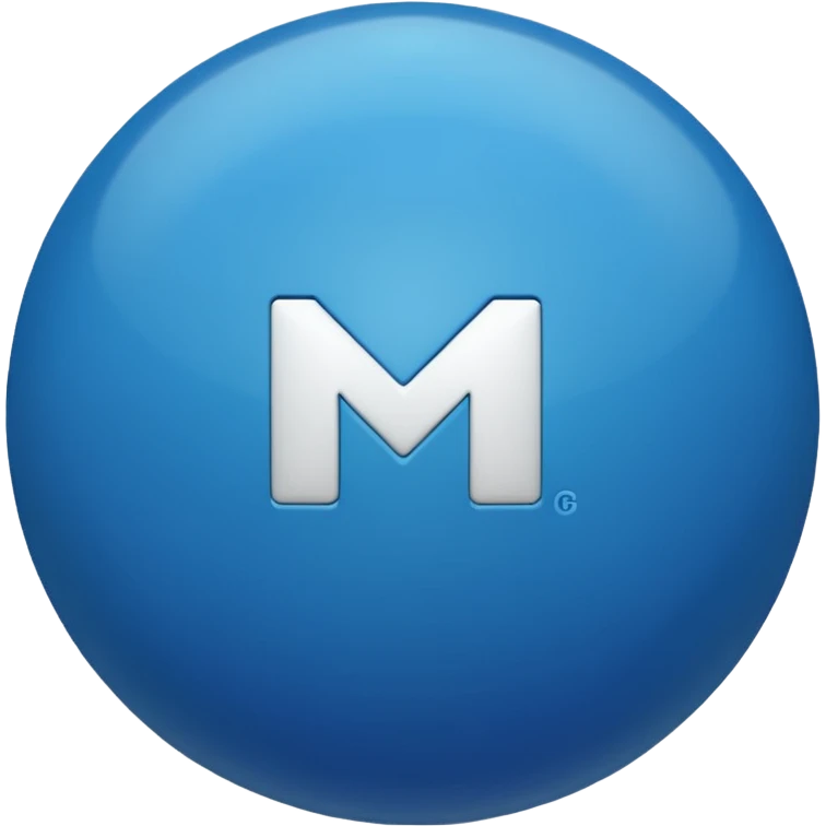 Blue Ball with MB written on it emoji