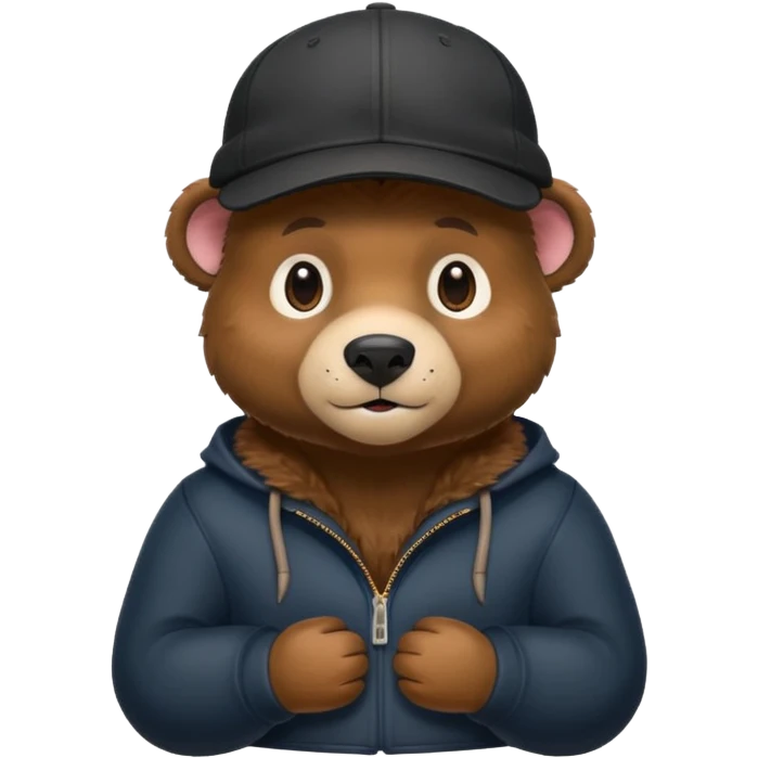 black Bear with cap emoji