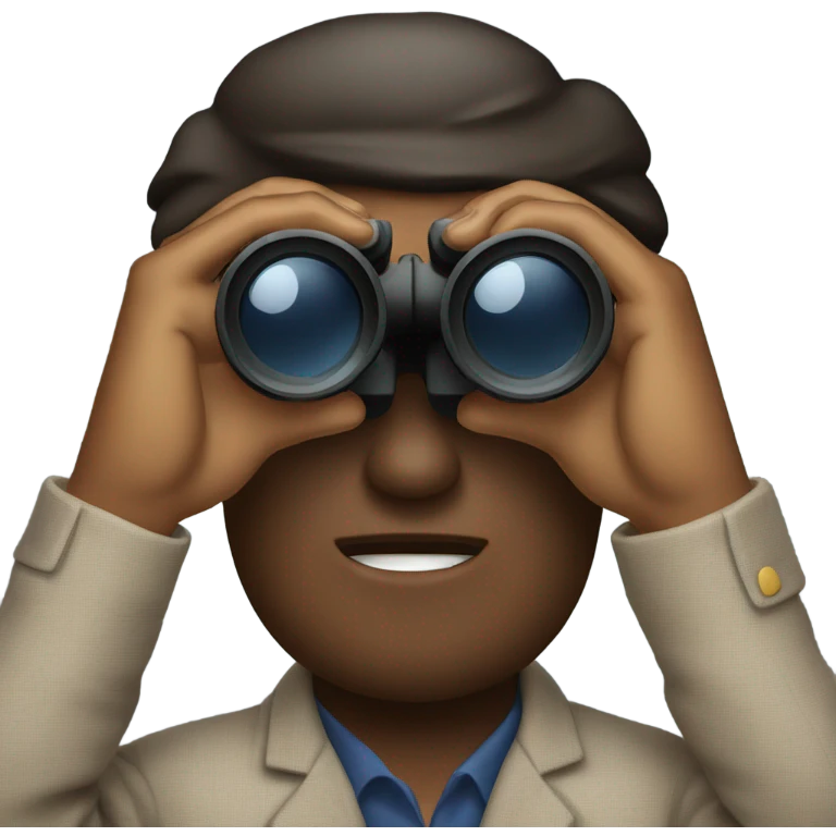 Man binoculars emoji