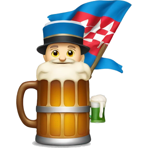 Bavarian with beer mug and bavarian flag emoji