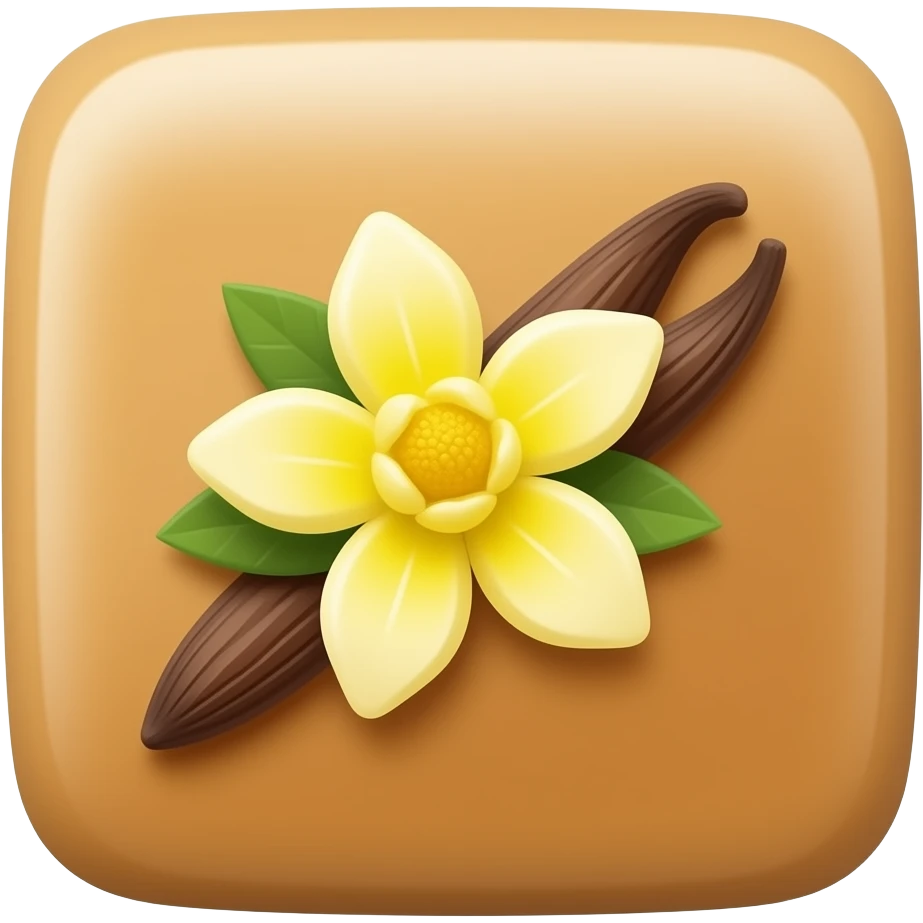 vanilla bean and caramel square emoji