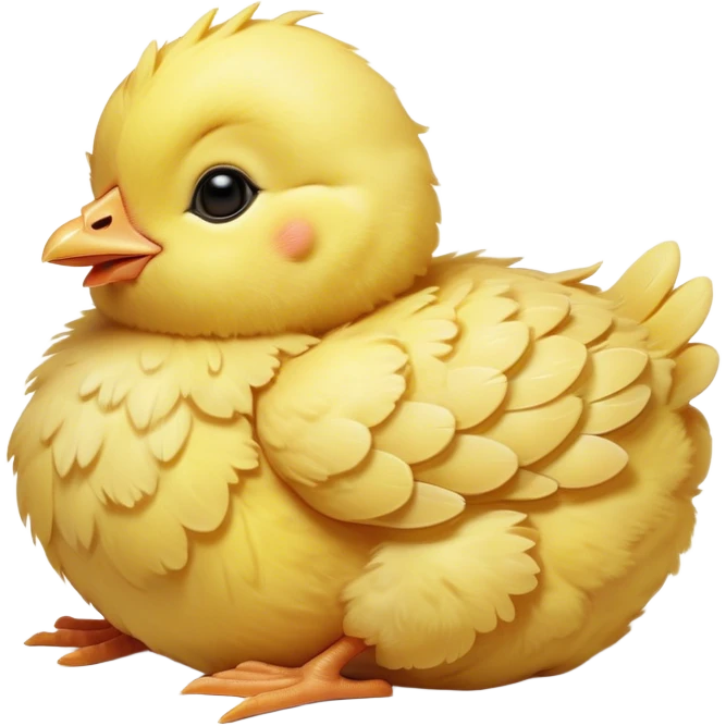 Meme-Worthy Cute Sleeping Yellow Baby Chicken Portrait Emoji, Head resting peacefully with a contented smile, showcasing a delightfully tiny build and a luxuriously soft bright yellow downy coat, eyes shut in a serene, restful nap, Simplified yet hilariously adorable features, highly detailed, glowing with a soft, drowsy light, high shine, relaxed and utterly lovable, stylized with an air of playful laziness, bright and heartwarming, soft glowing outline, capturing the essence of a comically sleepy chick, so meme-worthy it feels like it could instantly become the next viral sensation of adorable slumber! emoji