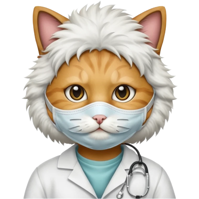 doctor cat, dust mask emoji
