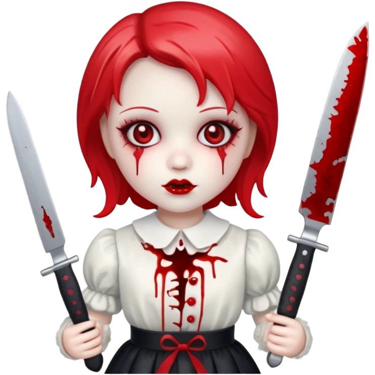 Glitter sweet horror doll emoji