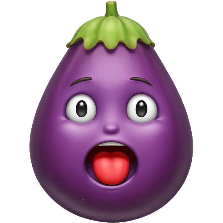 The crying emoji with the eggplant emoji near its mouth emoji
