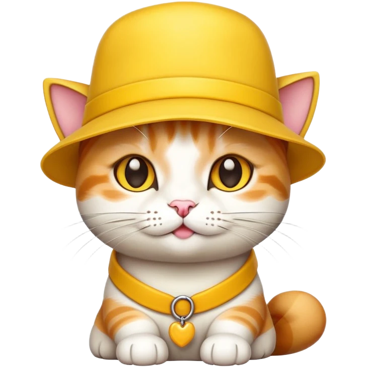 cheese cat wearing a yellow hat emoji