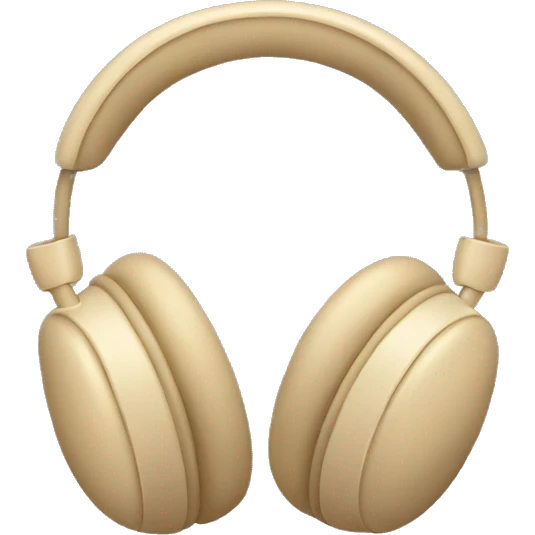 beige headphones with beige bows emoji