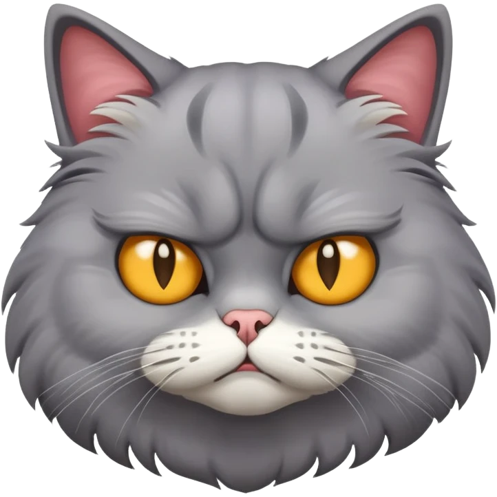 cat with bad mood emoji