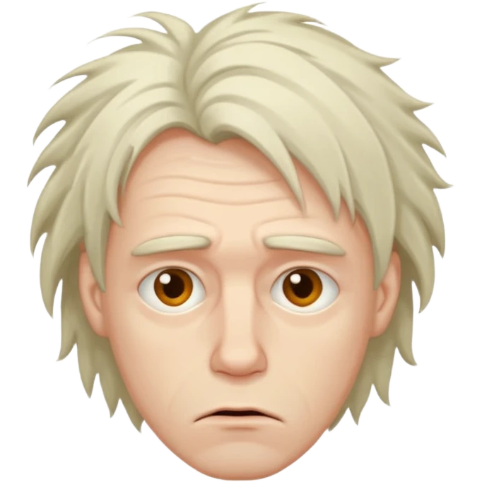 Weak man with disheveled hair emoji
